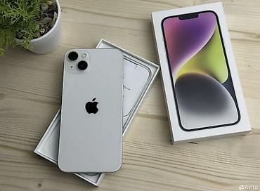 IPhone 14 Plus, Б/у, 128 ГБ, Старлайт, Коробка, 83 %