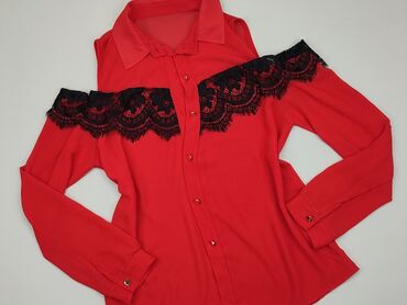 czerwona bluzki z długim rekawem: Blouse, S (EU 36), condition - Perfect