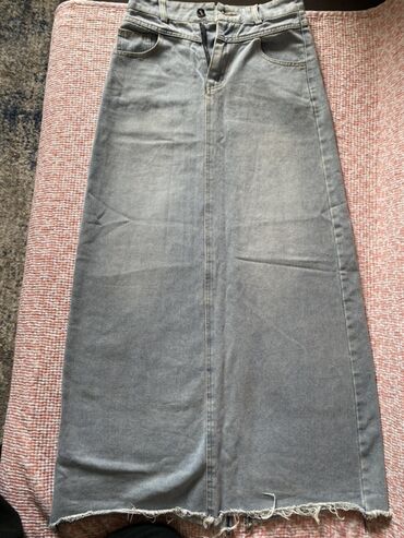 джинсовая юбка длинная: Юбка, Юбканын модели: Түз, Макси, Жынсы, Белден