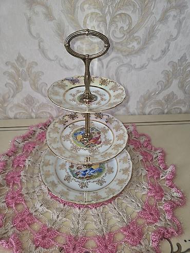 balaca tort: Tort və şiriniyyat qabı, rəng - Ağ, Farfor — 1