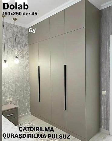Müasir dizaynlı dolab – 160x250 sm, dərinlik 45 sm. Zövqlü