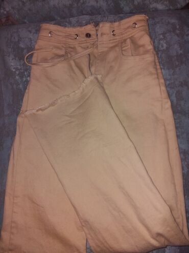 Cinslər: MUDDY brend qadın şalvarı - Rəng: açıq bej/qum rəngi - Ölçü: 26 — 3