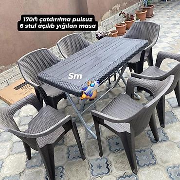 bag evlərində iş: Masa və oturacaq dəsti — 1