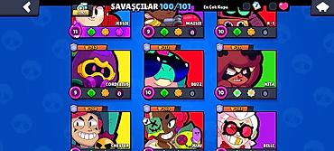 çoxlu oyun: Brawl Stars oyun hesabı - Kupa sayı: 53,970 - Karakterlər: 100/101 — 7