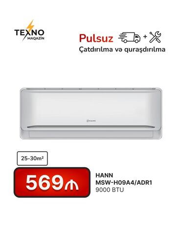 şkaf kondisaner: Kondisioner 20-25 kv. m, Split sistem, Kredit yoxdur, Pulsuz quraşdırılma