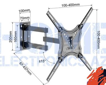 3 d panel: TV üçün divar kronşteyni, təzə vəziyyətdədir. əlavə birini də üstündə