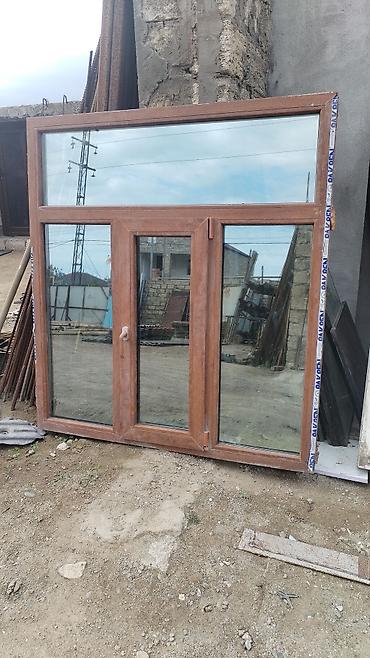 PVC pəncərə Səliqəli sınıq cızıq yoxdu 2qat yaşıl şuşə 6ədəd hamsında