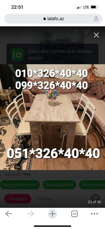 Masa və oturacaq dəstləri: Stol stul masa ve oturacaq destleri Masa ve oturacaq destleri stullar -da lalafo.az — 7 Masa və oturacaq dəstləri: Stol stul masa ve oturacaq destleri Masa ve oturacaq destleri stullar — 7