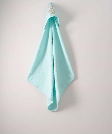 ikea peskiri za decu: Peškir za kupanje 75x80 cm – tirkiz, sa kapuljačom - Materijal — 1