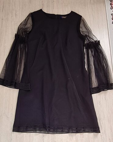платье халат до колена: Вечернее платье, Короткая модель, С рукавами, XS (EU 34), S (EU 36), M (EU 38)
