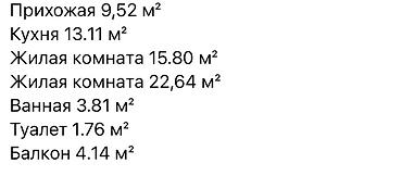 1 кв: 2 комнаты, 71 м², Городское ГАИ 108 серия, 4 этаж, ПСО (под самоотделку) — 2