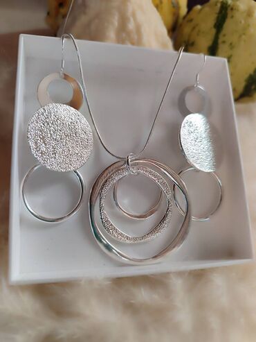 silver shop слике: Set: Minđuše, Ogrlica, Privezak, Materijal: Srebro