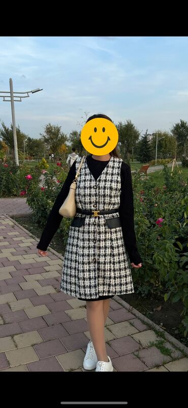 Повседневные платья: Повседневное платье, Китай, Осень-весна, Короткая модель, Твид, M (EU 38)