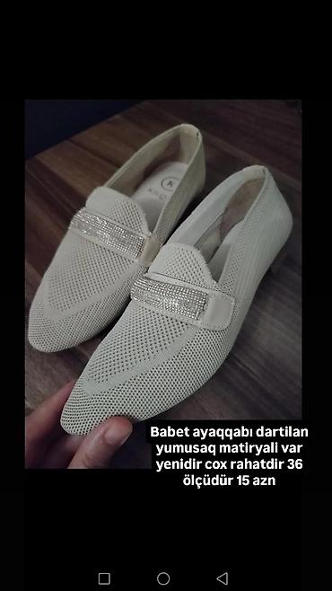 туфли: Babet ayaqqabı – dartılan, yumşaq materialdan. Çox rahat model. Üst — 1