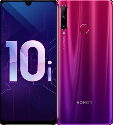 telefon fly 9: Honor 10i, 128 ГБ, цвет - Фиолетовый, Сенсорный, Отпечаток пальца, Face ID