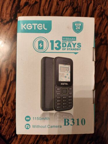 Digər mobil telefonlar: KGTEL B310 Modeli.
Yenidi Qeydiyyatlidi.
QIymet sondur