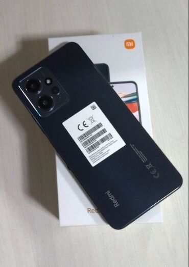 телефон redmi note 12: Xiaomi, Redmi Note 12, Б/у, 128 ГБ, цвет - Черный, 2 SIM