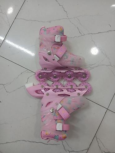İdman və istirahət: Uşaq üçün çəhrayı inline konkisətləri - Dizayn: Pastel çəhrayı — 2