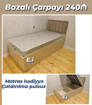 tək matras: Bazalı tək çarpayı – 240₼ - Alt hissəsi bazalı, yuxarı hissəsi — 1