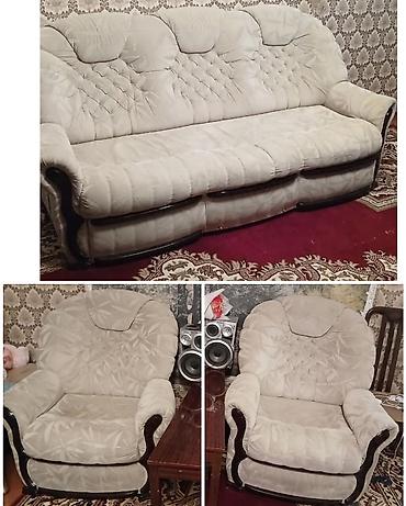 divanl: İşlənmiş, Klassik divan, 2 kreslo, Açılan — 1
