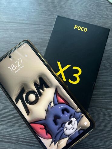 адаптер телефон телевизор: Poco X3 NFC, Б/у, 128 ГБ, цвет - Голубой, 2 SIM