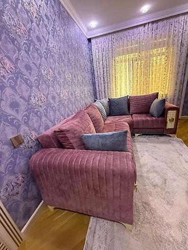 Мебель для дома: Bənövşəyi tonlarda, L formalı künc divanı - Dizayn: Zərif vertikal — 3