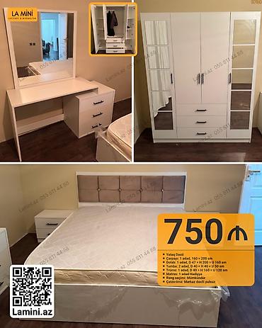 Ev üçün mebel: Yataq Dəsti – La Mini (Laconic & Minimalism) Komplektə daxildir — 1