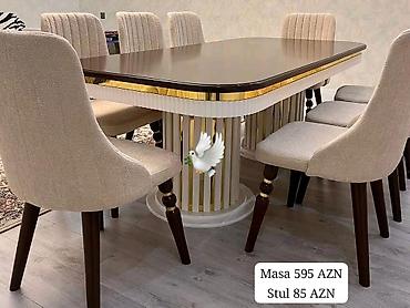 Qonaq otağı üçün, Yeni, Açılmayan, Oval masa, 6 stul