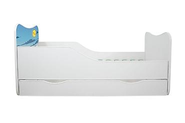 katrin kombinezoni: Dečiji krevet za dečake 160x80 cm Happy Kitty + fioka “Excavator” - — 1