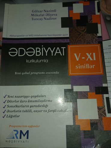 tarix 8 ci sinif testler: Edebiyyat kurikuluma 5-11 ci sinifler RM neşriyyatı Cırığı