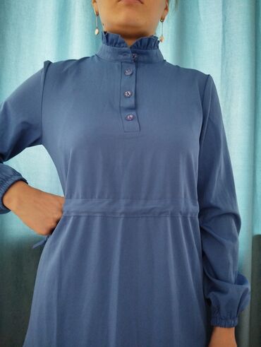джинсы mom: Күнүмдүк көйнөк, Жай, Узун модель, Атлас, M (EU 38)