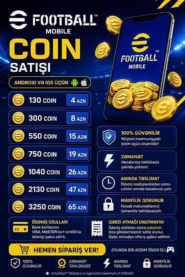 video kaset: 🎮 eFootball Mobile Coin Satışı (Android & iOS) 💰 Qiymətlər: 130 — 1