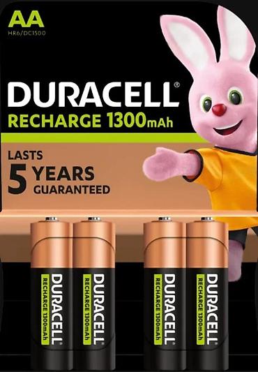 Baterije: Duracell AA punjive baterije - Tip: AA (HR6) - Kapaciteti: • 1300 — 2