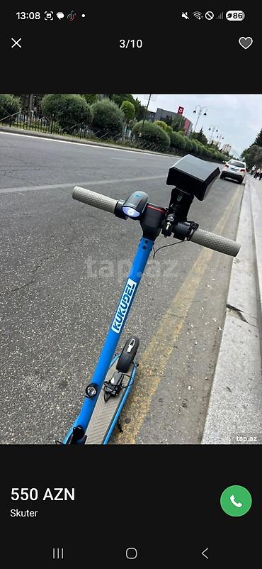 sukuter: Elektrik skuter – KUKUDEL brendi Xüsusiyyətlər: - Rəng: mavi-qara - — 3