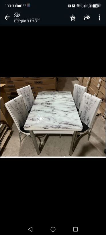 Masa və oturacaq dəstləri: Mətbəx üçün, Yeni, Açılan, Dördbucaq masa, 4 stul — 14