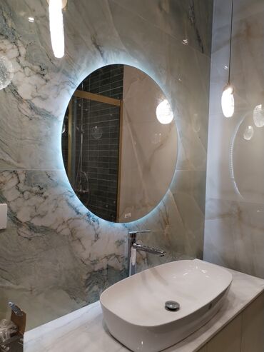 Зеркала: Зеркало Настенное, Круг, Для ванной, С подсветкой