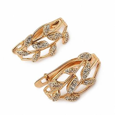 amber elixir: Серьги из красного золота 585 - Артикул: 38003 - Категория: серьги - — 1