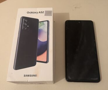 samsung a52 case: Samsung Galaxy A52, 128 GB, rəng - Qara, Barmaq izi, Face ID, Sənədlərlə