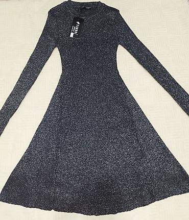 exit denim: Haljina sa šljokičastim efektom – dugi rukavi - Model: A‑kroj (blago — 1