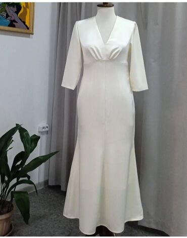 платье zara: Вечернее платье, Русалка, Длинная модель, Атлас, С рукавами, L (EU 40)