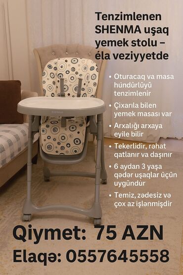 uşaq oturacaqları: Yemək masaları, oturacaqları