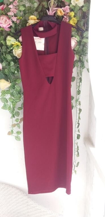 haljinice svecane do pojeacno: XL (EU 42), bоја - Bordo, Drugi stil, Na bretele
