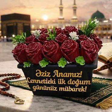suni otlar: Hədiyyəlik dekorativ güllər – fərdi yazılı kompozisiyalar - — 2