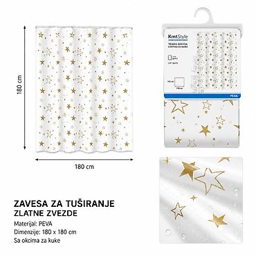 KMT EVA štampana tuš zavesa (crno-beli list) 2208553 - Brend: Kmt