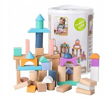 tom tailor farmerice: Drvene kocke 100 komada sa kanticom i sorterom – ECOTOYS Šifra — 4