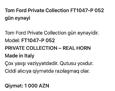 gunəş eynəyi: Gün eynəyi, Tom Ford, Yeni — 1