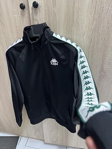 kappa: Спортивная куртка-топ Kappa - Классическая черная джерси-ветровка на — 2