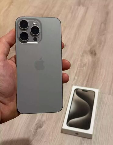 Apple iPhone: IPhone 15 Pro Max, Б/у, 256 ГБ, Natural Titanium, Коробка, 89 %