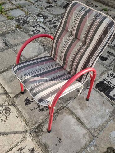 baštenski nameštaj: Baštenska stolica, Metal, bоја - Crvena, Upotrebljenо