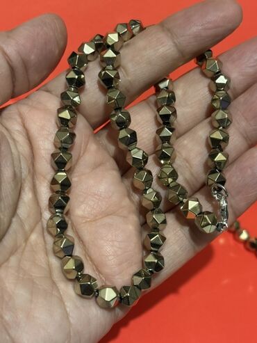 Bijuteriya dəstləri: Hematit daşlardan hazırlanmış bəzək dəsti - Tərkib: metalik parıltılı — 7